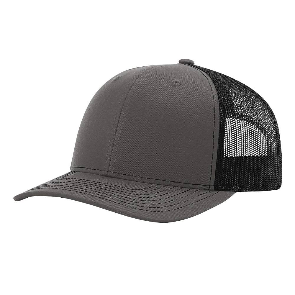 Richardson 112 Trucker Hat Snapback Cap - Charcoal/Black
