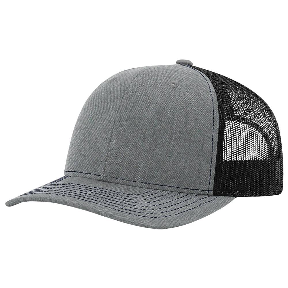 Richardson 112 Trucker Hat Snapback Cap - Heather/Black