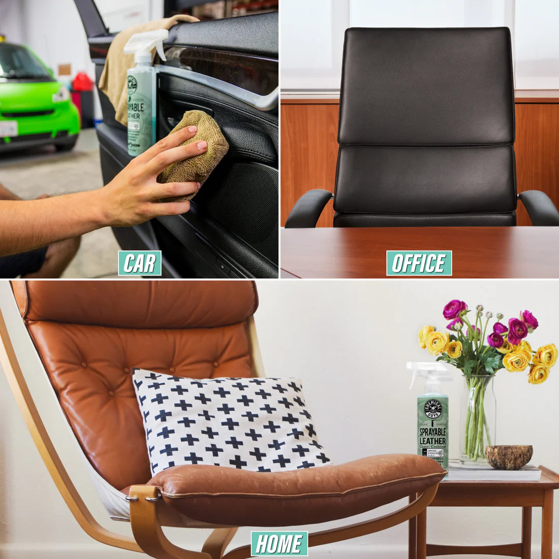 SPRAYABLE LEATHER CONDITIONER & CLEANER IN ONE PH BALANCE W/ VITAMIN E & ALOE (16 oz)