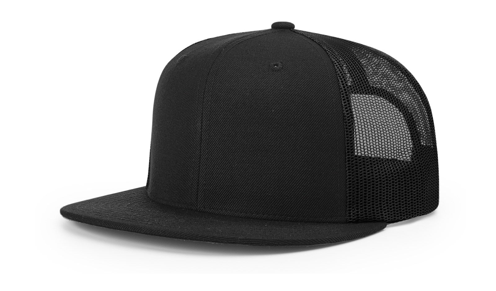 Richardson 511 Wool Blend Flatbill Trucker Hat - Black