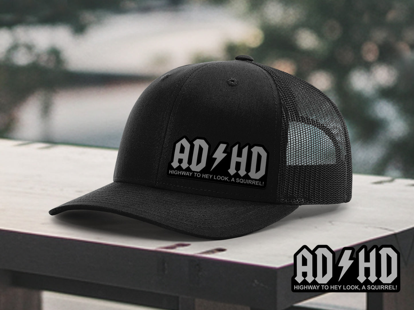 ADHD – Highway to Hey Look a Squirrel Leather Patch
