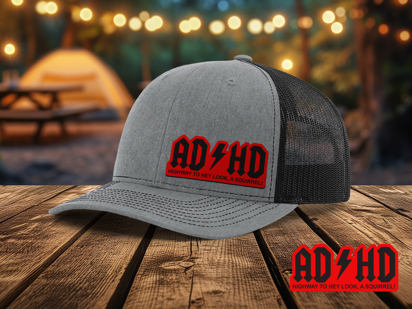 ADHD – Highway to Hey Look a Squirrel Leather Patch