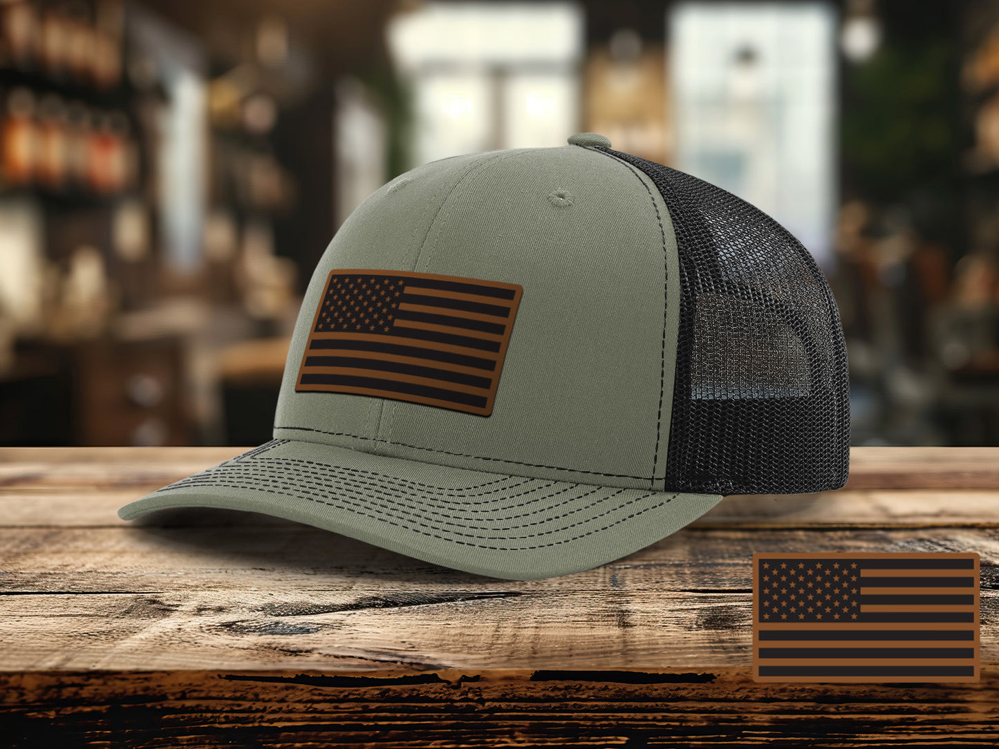 American Flag Leather Patch