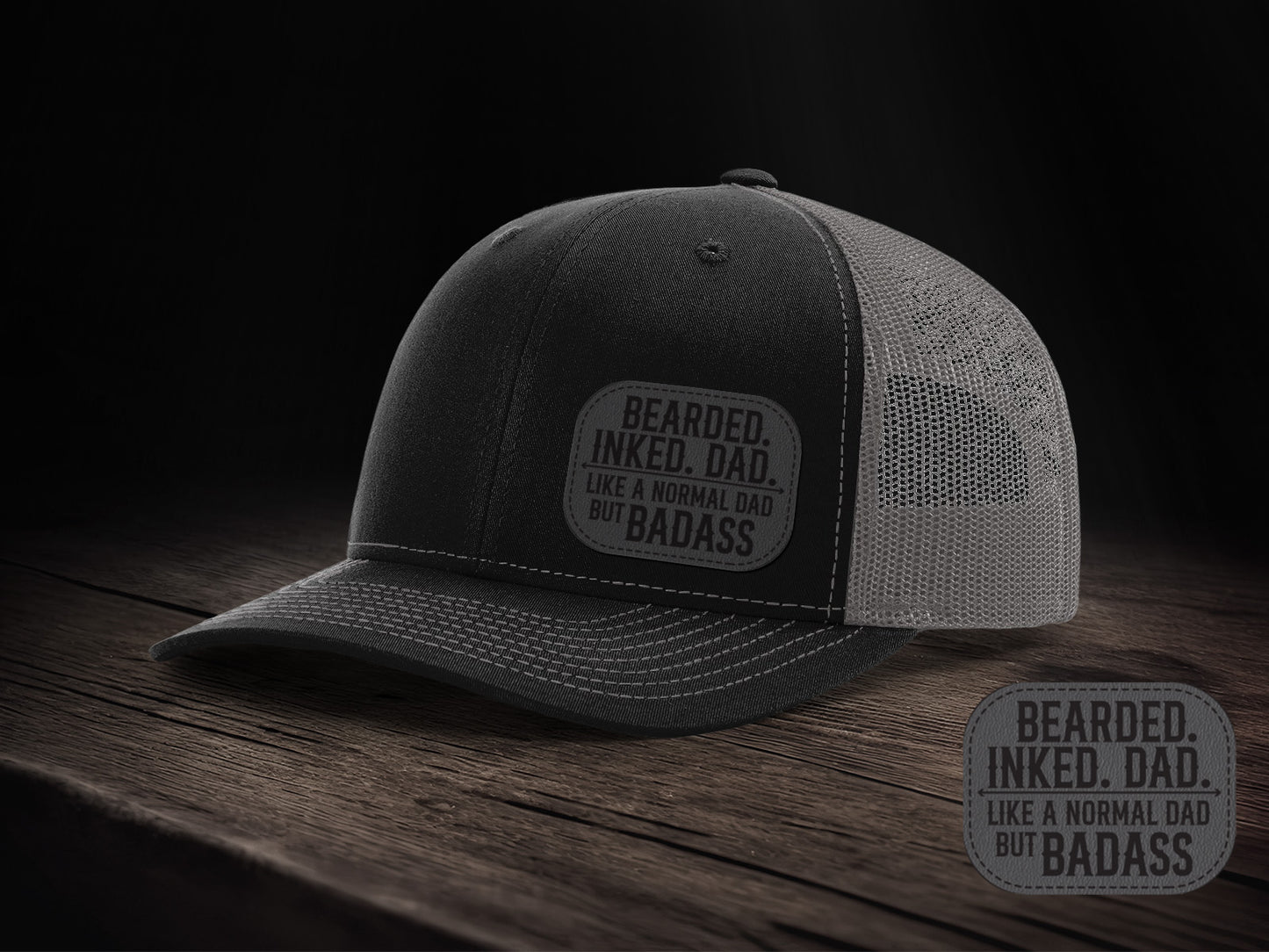 Bearded. Inked. Dad. Like Normal but Badass Leather Patch