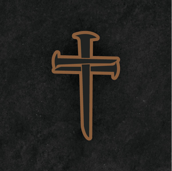 Nail Cross Leather Patch