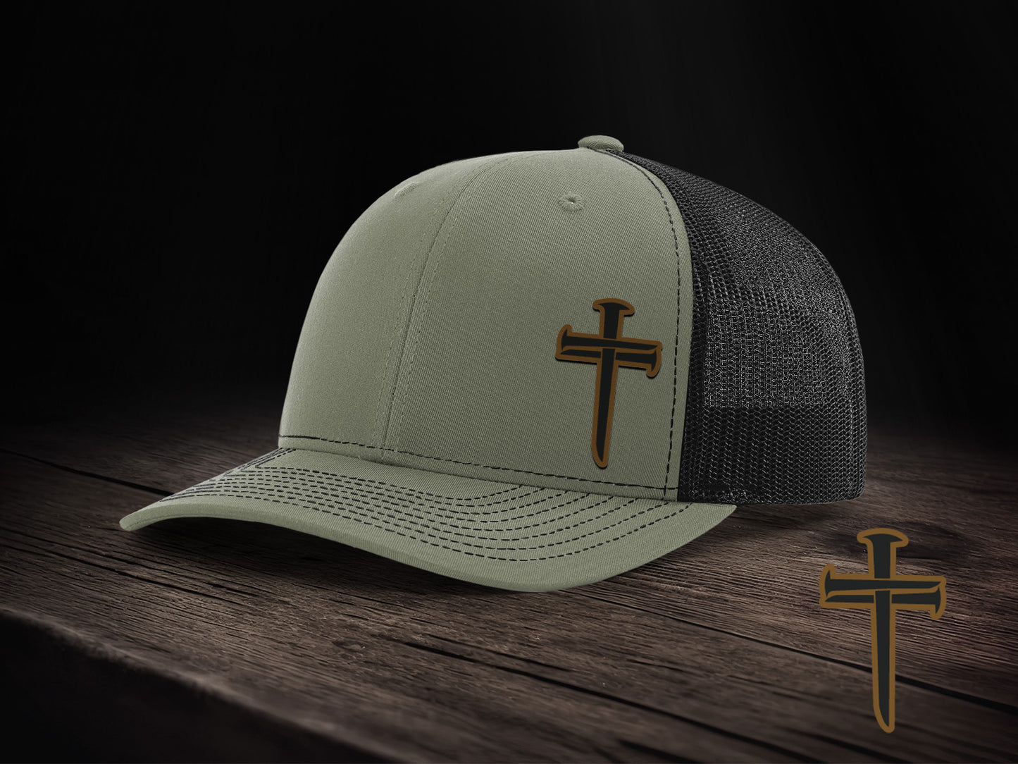 Nail Cross Leather Patch