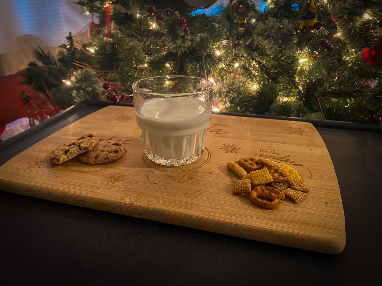 Santa Milk and Cookies Cutting Board