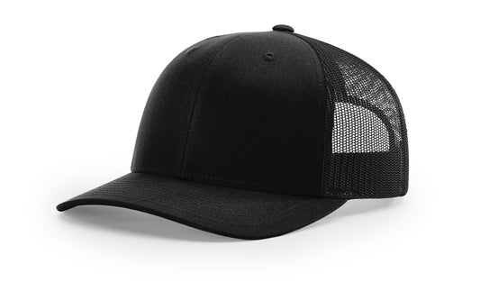 Richardson 112 Trucker Hat Snapback Cap - Black