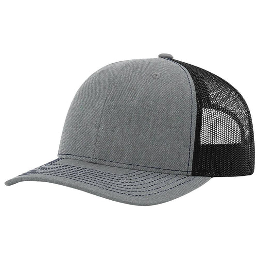 Richardson 112 Trucker Hat Snapback Cap - Heather/Black