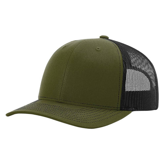 Richardson 112 Trucker Hat Snapback Cap - Loden/Black