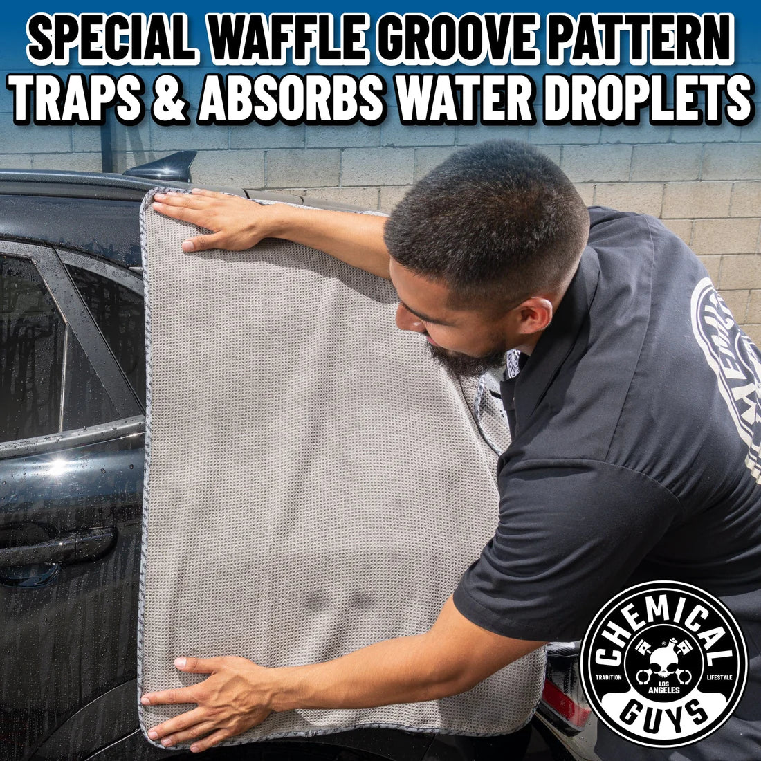 GRAY MATTER SILK EFFECT SUPER SOFT MICROFIBER WAFFLE WEAVE DRYER TOWEL (36" X 25