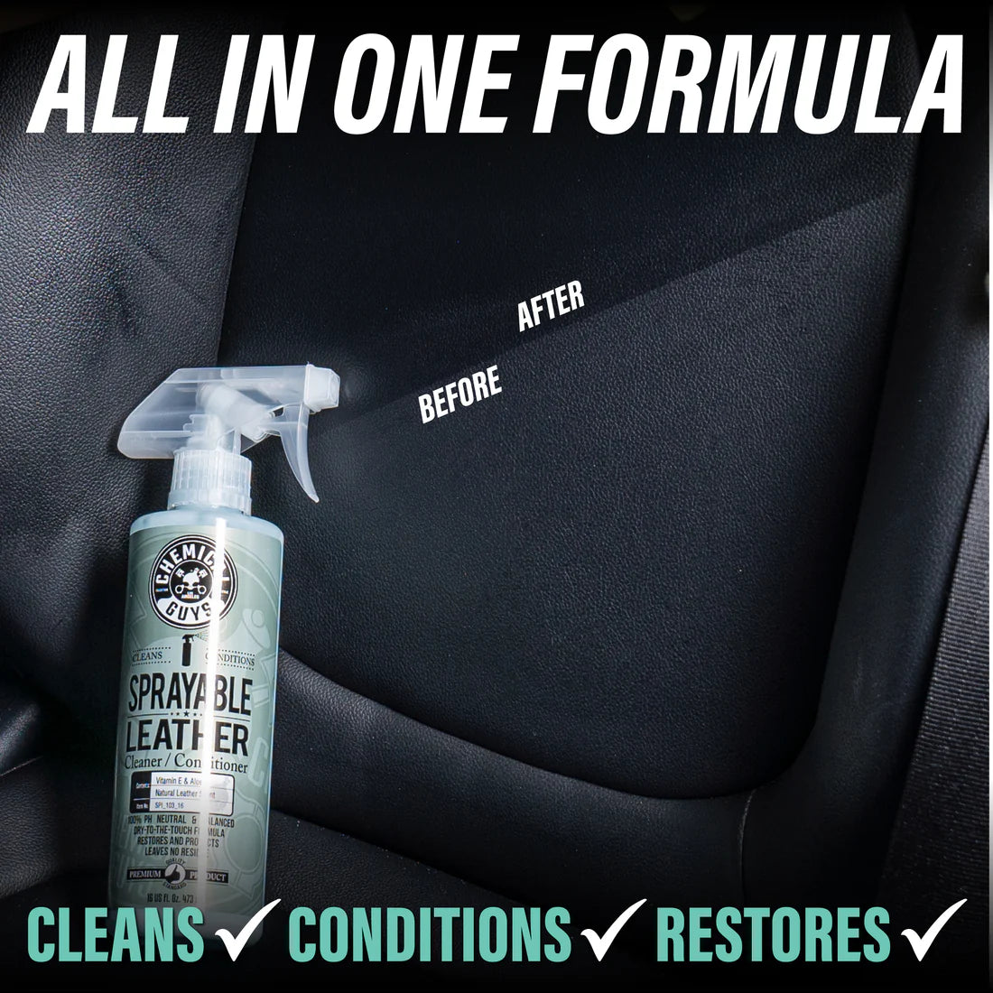 SPRAYABLE LEATHER CONDITIONER & CLEANER IN ONE PH BALANCE W/ VITAMIN E & ALOE (16 oz)