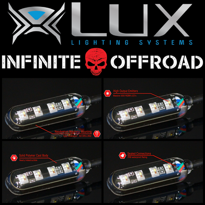 LUX 6W Monster Magnetic RGB+W Rock Light Kit
