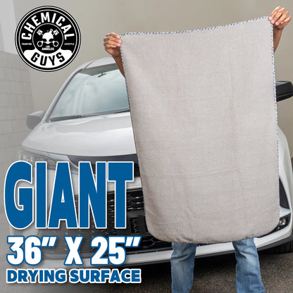 GRAY MATTER SILK EFFECT SUPER SOFT MICROFIBER WAFFLE WEAVE DRYER TOWEL (36" X 25