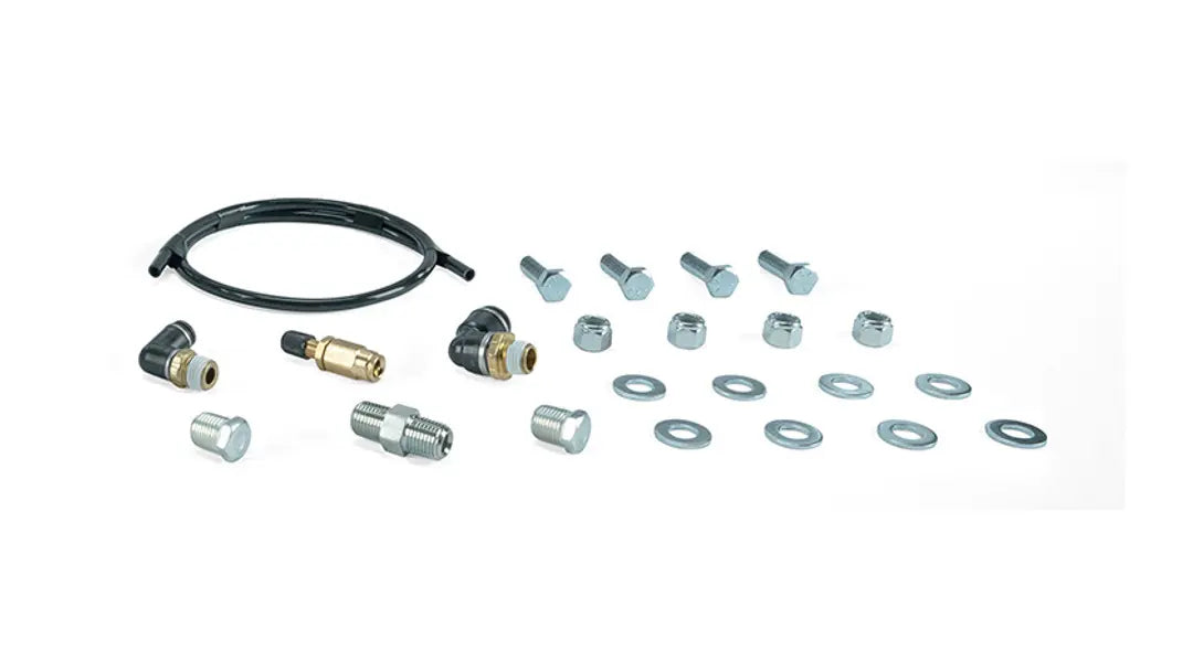 Air Lift 4 Gal. Polished Tank w/ Viair 444c chrome compressor, 1/4" & 3/8" Fittings & Tank Mounting Hardware | 27802