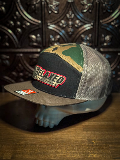 Relaxed Atmosphere Double Layer Engraved Leather Patch Hat - Custom Camo