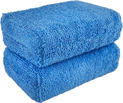 PREMIUM GRADE MICROFIBER APPLICATORS, BLUE 2" X 4" X 6" (2 PACK)