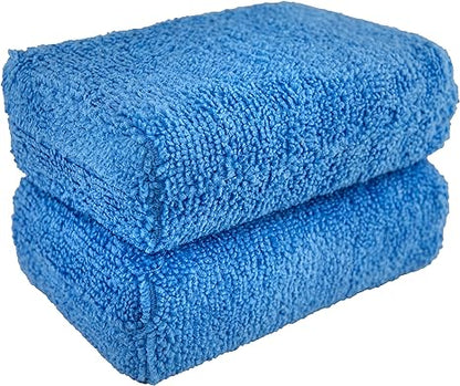 PREMIUM GRADE MICROFIBER APPLICATORS, BLUE 2" X 4" X 6" (2 PACK)