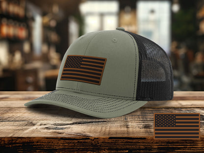 American Flag Leather Patch
