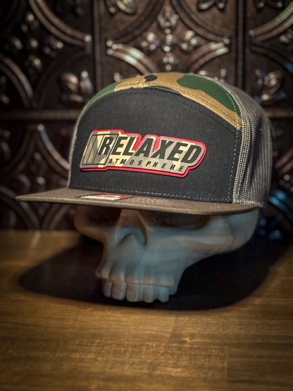 Relaxed Atmosphere Double Layer Engraved Leather Patch Hat - Custom Camo