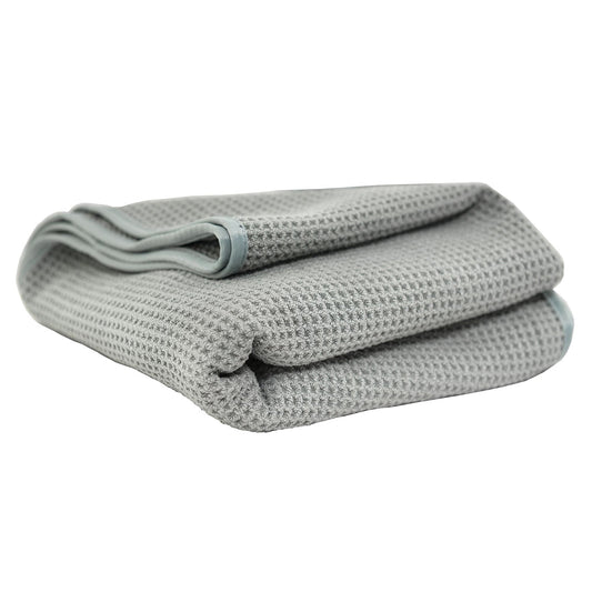 GRAY MATTER SILK EFFECT SUPER SOFT MICROFIBER WAFFLE WEAVE DRYER TOWEL (36" X 25