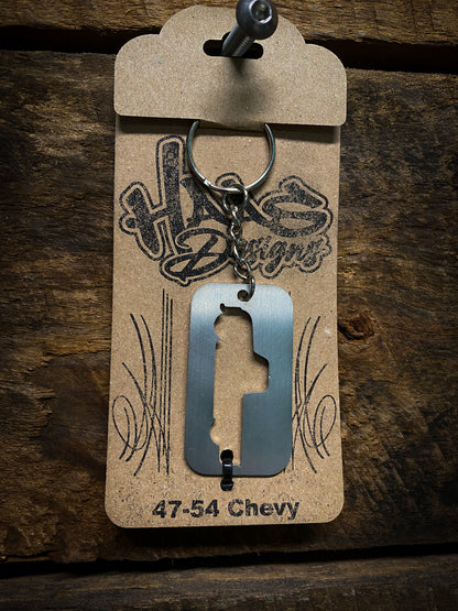 Stainless Steel Chevy Truck Keychain
