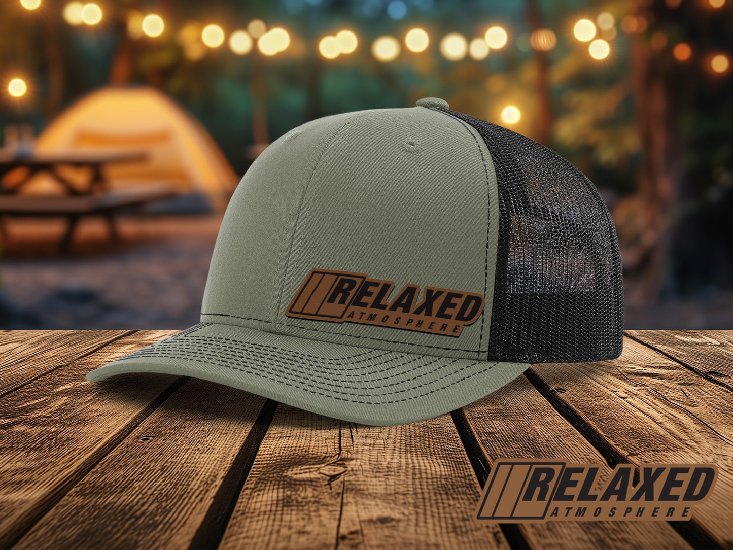 Relaxed Atmosphere Logo Hat – Engraved Leather Patch