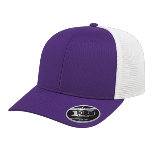 CA Flexfit 110 Premium Trucker Mesh Back Cap -  Purple/White