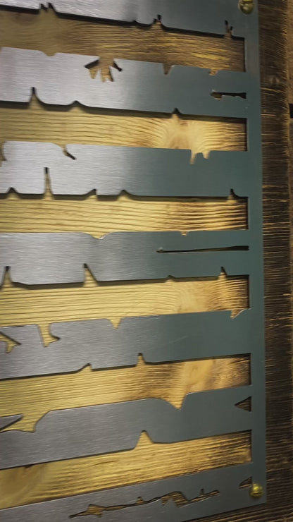 Distressed American Flag with Wood Mount